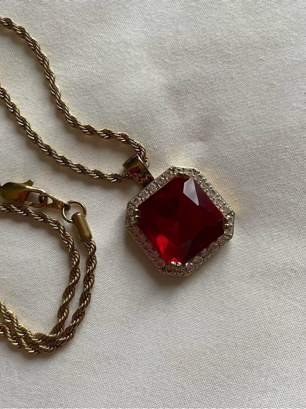 Ruby Gold Pendant Necklace - Picture 4 of 6